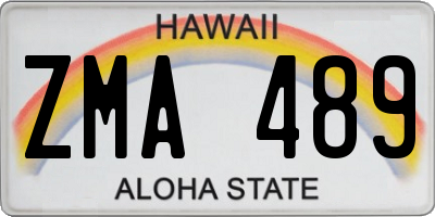 HI license plate ZMA489