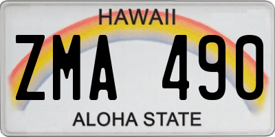 HI license plate ZMA490