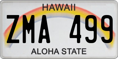 HI license plate ZMA499