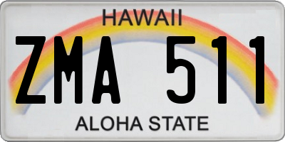 HI license plate ZMA511