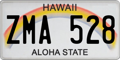HI license plate ZMA528