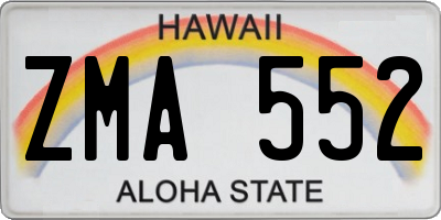 HI license plate ZMA552
