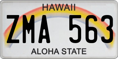 HI license plate ZMA563