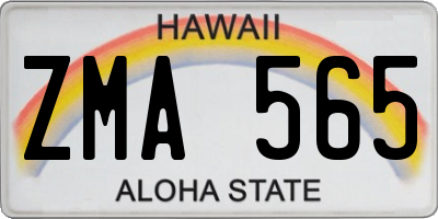 HI license plate ZMA565