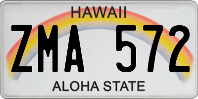 HI license plate ZMA572