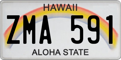 HI license plate ZMA591