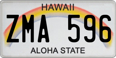 HI license plate ZMA596
