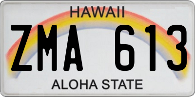 HI license plate ZMA613