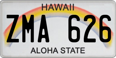 HI license plate ZMA626