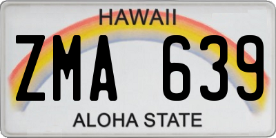 HI license plate ZMA639