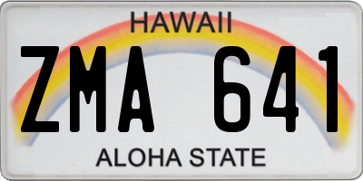 HI license plate ZMA641
