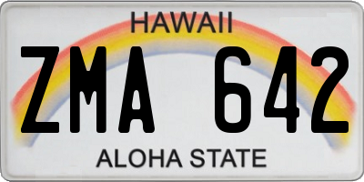 HI license plate ZMA642