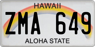 HI license plate ZMA649