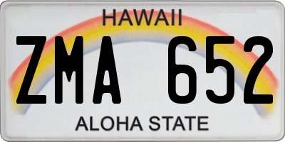 HI license plate ZMA652