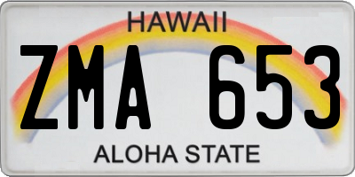 HI license plate ZMA653