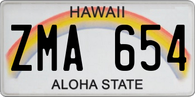 HI license plate ZMA654