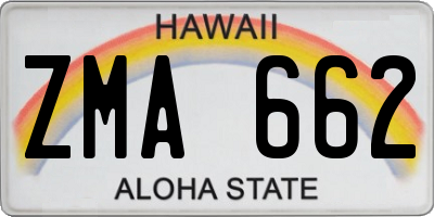HI license plate ZMA662
