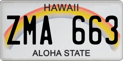HI license plate ZMA663