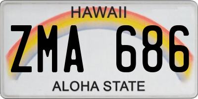 HI license plate ZMA686