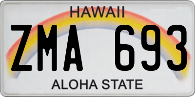 HI license plate ZMA693