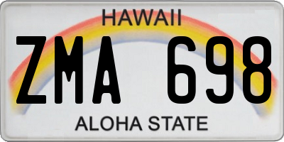 HI license plate ZMA698