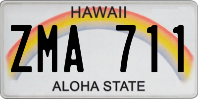 HI license plate ZMA711