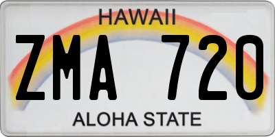 HI license plate ZMA720