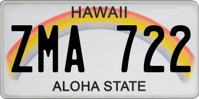 HI license plate ZMA722
