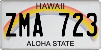 HI license plate ZMA723