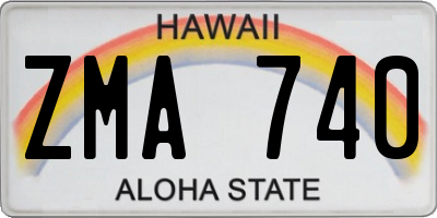 HI license plate ZMA740