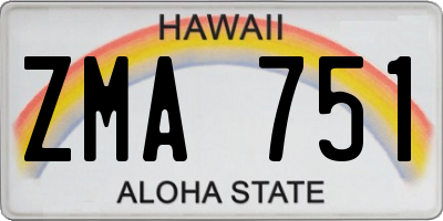 HI license plate ZMA751