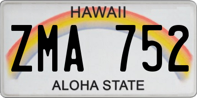 HI license plate ZMA752