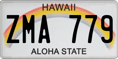 HI license plate ZMA779