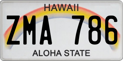HI license plate ZMA786