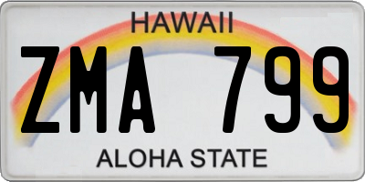 HI license plate ZMA799