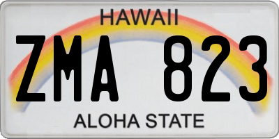 HI license plate ZMA823