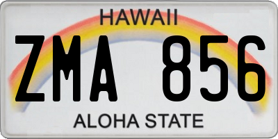 HI license plate ZMA856