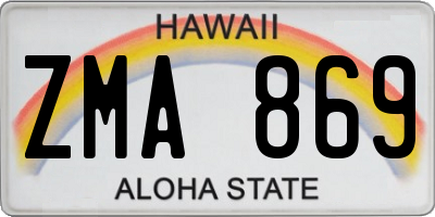 HI license plate ZMA869