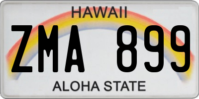 HI license plate ZMA899