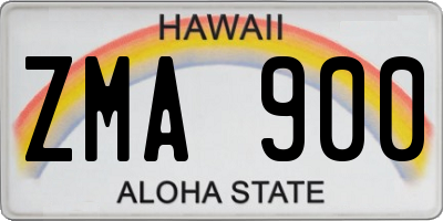 HI license plate ZMA900