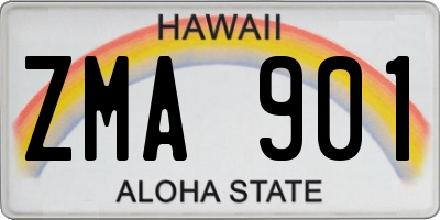 HI license plate ZMA901