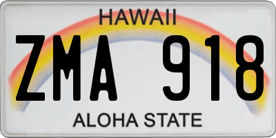 HI license plate ZMA918