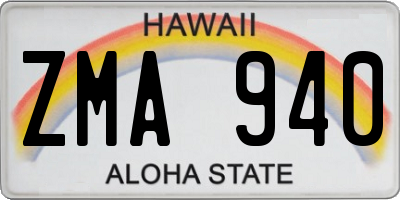 HI license plate ZMA940