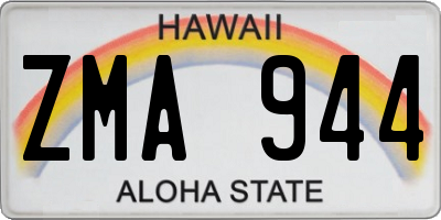 HI license plate ZMA944