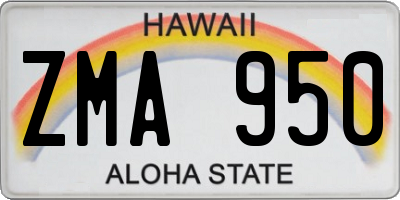 HI license plate ZMA950