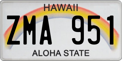 HI license plate ZMA951
