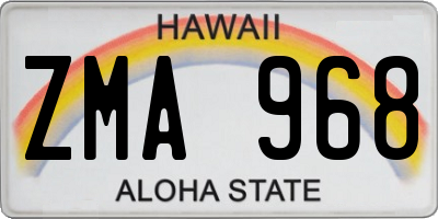 HI license plate ZMA968