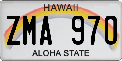 HI license plate ZMA970