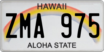 HI license plate ZMA975