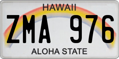 HI license plate ZMA976